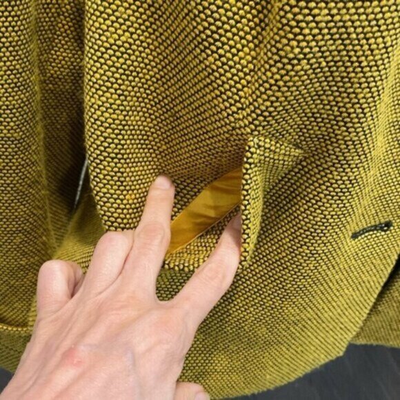 Laura Buttoned Jacket Yellow Blazer Size 16 - Picture 6 of 15